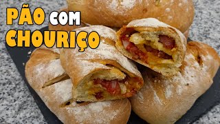 PÃO COM CHOURIÇO  Receita Tradicional Portuguesa receitas receitasimples receitasfaceis baking [upl. by Llebpmac]