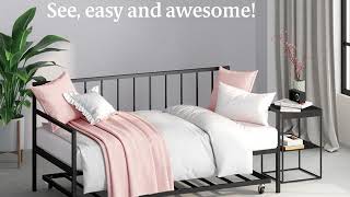 Zinus  Eden Twin Daybed amp Trundle Set Assembly Instructions [upl. by Gavin304]