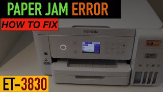 Epson EcoTank ET3830 Paper Jam Fix PaperJam Error [upl. by Ardath]