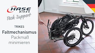 Faltmechanismus  Packmaß minimieren  Trikes  Tech Support  HASE BIKES [upl. by Maurilia]