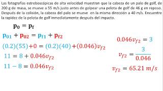 Física  Colisiones en una dimensión  Ejemplo 1 [upl. by Casteel]