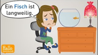 Deutsch lernen  Mama Kaufst du mir ein Haustier  Wortschatz Satzstrukturen amp Grammatik [upl. by Nylzaj]