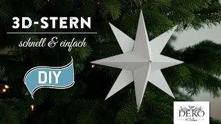 Sterne basteln  3D Weihnachtsstern einfach amp schnell Howto  Deko Kitchen [upl. by Gasper]