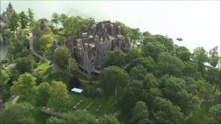 Thousand Islands Aerial Tour of Boldt Castle and the Boldt Yacht House in Alexandria Bay NY [upl. by Bonina766]