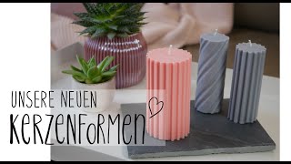 Kerzen gießen mit Kerzenformen  Rillenkerzen selber machen  DIY Kerzen [upl. by Wanfried218]