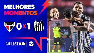 MORELOS MARCA DE PÊNALTI E SÃO PAULO TEM DOIS GOLS ANULADOS SÃO PAULO 0 X 1 SANTOS  PAULISTÃO [upl. by Theron]