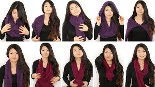 10 Ways to Wear an Infinity Circle Scarf  Eva Chung [upl. by Aiepoissac]