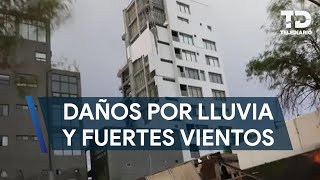 Viento y lluvias provocaron fallas eléctricas y caída de árboles y fachadas en NL [upl. by Ennylcaj]