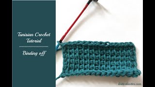 Tunisian Crochet Tutorial  Binding off  Left handed [upl. by Brine]