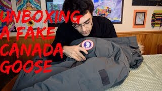 Unboxing a Fake Canada Goose Parka [upl. by Aicilat]