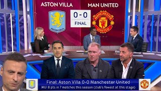 Aston Villa vs Man Utd 00 NevilleScholes amp Berbatov React as Ten Hag Earns Crucial Breathing Room [upl. by Eglantine]