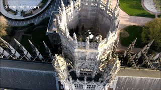 Abbatiale SaintOuen de Rouen avant les travaux de restaurations vue par un drone [upl. by Knuth995]