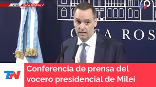 Manuel Adornivocero presidencial quotEl ministro Caputo dará a conocer mañana las medidas económicasquot [upl. by Fonville]