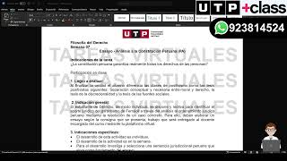 🔴ACS07 Semana 07 Tema 01 Ensayo  Análisis a la Constitución Peruana PA FILOSOFÍA DEL DERECHO [upl. by Melba114]