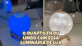 UMIDIFICADOR DE AR E LUMINÃRIA DE LUA 3D  FICOU PERFEITO O QUARTO [upl. by Crudden]