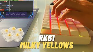 RK61 with Stock Gateron Milky Yellow Switches  Sound Test with Different Speeds on Nitrotype [upl. by Nadean]