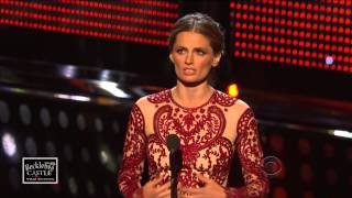 Stana Katic Won Favorite Dramatic TV Actress Peoples Choice Awards 2014 PCA HD [upl. by Ahsekyw585]