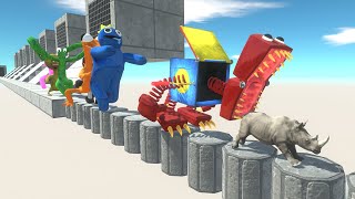 Monster Bridge Crossing Challenge  Escaping Rainbow Friends  Animal Revolt Battle Simulator [upl. by Nnayelsel]