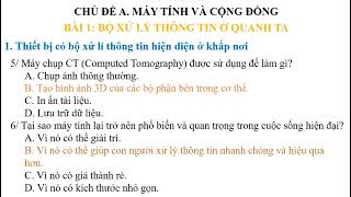 TIN HỌC 9  CHỦ ĐỀ A  BÀI 1  PHẦN 1  TRẮC NGHIỆM [upl. by Naashom]