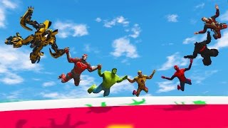 FLYING BOWLING CHALLENGE Funny Superhero Contest Animation w Spiderman Deadpool Batman Hulk [upl. by Ahsinnek]