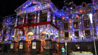 Melbourne Town Hall Christmas lights projection 2012  Video  shot with low light lens [upl. by Jacynth]