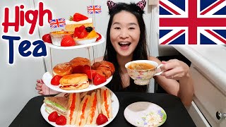 Afternoon Tea Mukbang Strawberry Cake Fruit Tart Scones amp Cream Cheese Sandwich  Recipe amp Eating [upl. by Westland713]