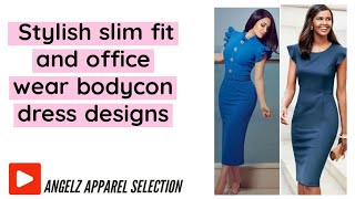 Stylish slim fit and office wear business women bodycon dress designs [upl. by Edmondo]