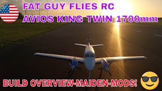 AVIOS King Twin MAIDEN BUILD OVERVIEW MODS by Fat Guy Flies Rc [upl. by Edecrem810]