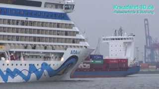 AIDAsol geht ab Hamburg auf NordeuropaKreuzfahrt HD  2D [upl. by Hesler]