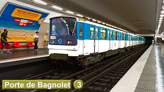 Porte de Bagnolet  Line 3  Paris métro  RATP MF67 [upl. by Aliwt]