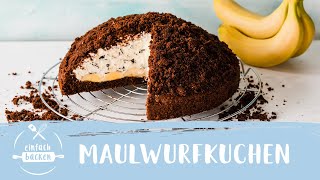 Maulwurfkuchen mit Banane  Einfach Backen [upl. by Nayd]