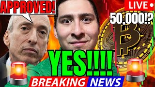 BITCOIN ETF APPROVAL LIVE BREAKING NEWS🔴 [upl. by Yenwat]