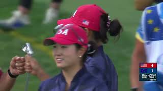 ZhangLee Vs GrantHull Match Fourball 2024 Solheim Cup [upl. by Frodina]