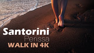 If You Had the Chance to Walk in Perissa Santorini Greece 2022❗4K [upl. by Negah]