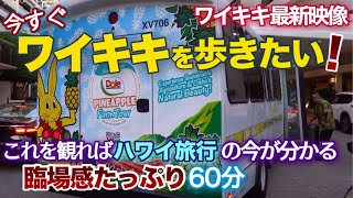 【ワイキキ最新映像】臨場感たっぷりのリアルワイキキ散歩！１時間たっぷり今のワイキキをお届けしますハワイ旅行ハワイの今 [upl. by Yee764]