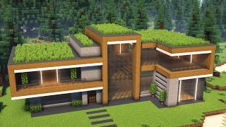 Modern Spruce House 🛠️ Minecraft Tutorial [upl. by Ivar]