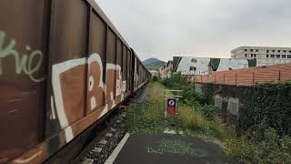 fret SNCF en gare de Clermont la rotonde bb 75000 um  couvert transwaggon [upl. by Aronson156]