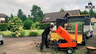 Rock Machinery Venom 13hp chipper on the job [upl. by Ulrick520]