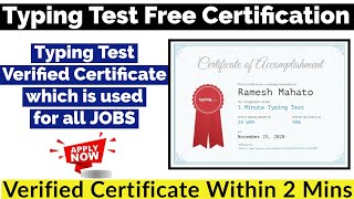 Online Typing Test Free Certification  Free Certificate  Verified Certificate [upl. by Cleopatre]