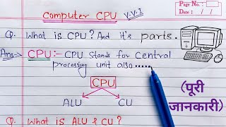 What is CPU full Explanation  Parts of CPU CU amp ALU [upl. by Ailssa]