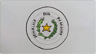 Como dibujar el escudo de PARAGUAY [upl. by Urbanna57]