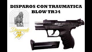 DISPAROS DE PISTOLA TRAUMATICA BLOW TR 34 [upl. by Line]