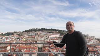 Santa Justa Lift  Panoramic View Alfama Lisbon Portugal 25Dec2018  Sony RX100 M6 [upl. by Gies]