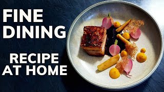 How to cook PORK BELLY like a pro AT HOME  Fine Dining Recipe [upl. by Nnairret]