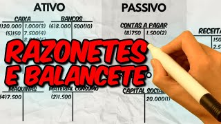 RAZONETES e BALANCETE DE VERIFICAÇÃO  Balanço Patrimonial e DRE Método das Partidas Dobradas [upl. by Ztnarf]