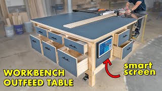 I Built The Ultimate Workbench Outfeed Table Its Smart [upl. by Eessej]