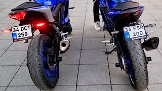 YAMAHA R25  ORJİNAL ve AKRAPOVİÇ EGSOZ SES KARŞILAŞTIRMA [upl. by Anirba947]