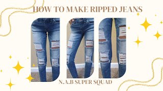 👖 How to Make Ripped Jeans  DIY Distressed Denim Tutorial 👖 [upl. by Malachi914]