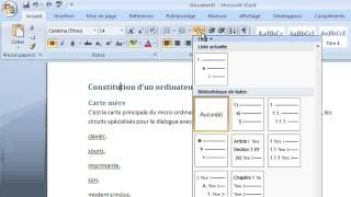 Word 2007 tutoriel 3  Numéroter les titres [upl. by Llirret923]