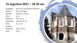 Avonddienst  15082021  Prop WA den Hertog uit Dirksland [upl. by Akeemat895]